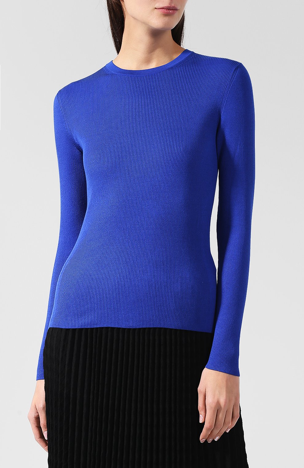 Однотонный шелковый пуловер с круглым вырезом RALPH LAUREN, арт. 290710200,  фото 3