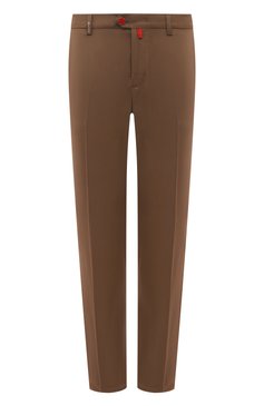 Мужские шерстяные брюки KITON коричневого цвета, арт. UFPPEK01024 | Фото 1 (Материал внешний: Шерсть; Длина (брюки, джинсы): Стандартные; Случай: Повседневный; Материал сплава: Проставлено; Драгоценные камни: Проставлено; Стили: Кэжуэл)