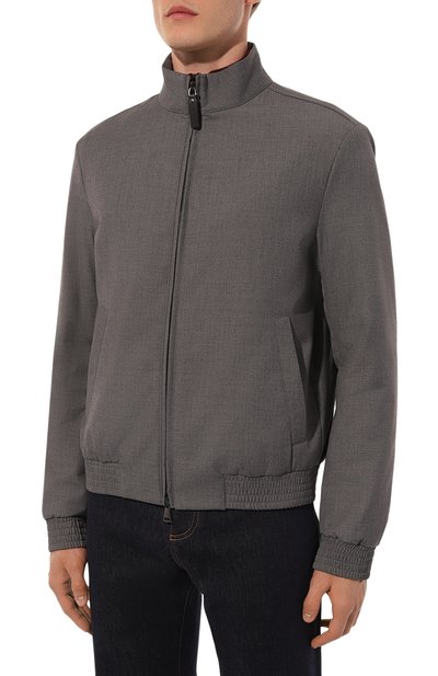 Бомбер CANALI темно-серого цвета по цене 92400 руб., арт. 040903/SG02953, фото 3 Бомбер CANALI, арт. 040903/SG02953, фото 3