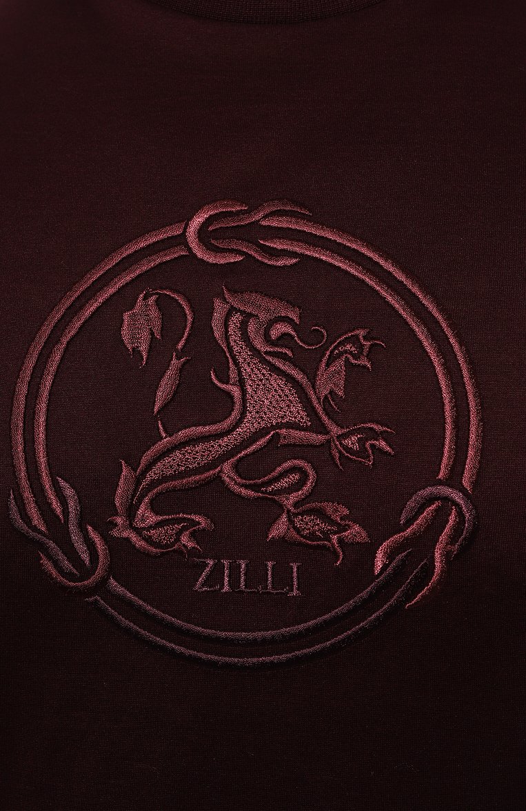Мужская хлопковая футболка ZILLI бордового цвета, арт. TSR02AZS56014ZSAAAAA | Фото 5 (Рукава: Короткие; Длина (для топов): Стандартные; Материал внешний: Хлопок; Стили: Кэжуэл; Принт: С принтом; Кросс-КТ: Джерси; Мужское Кросс-КТ: Футболка-одежда)