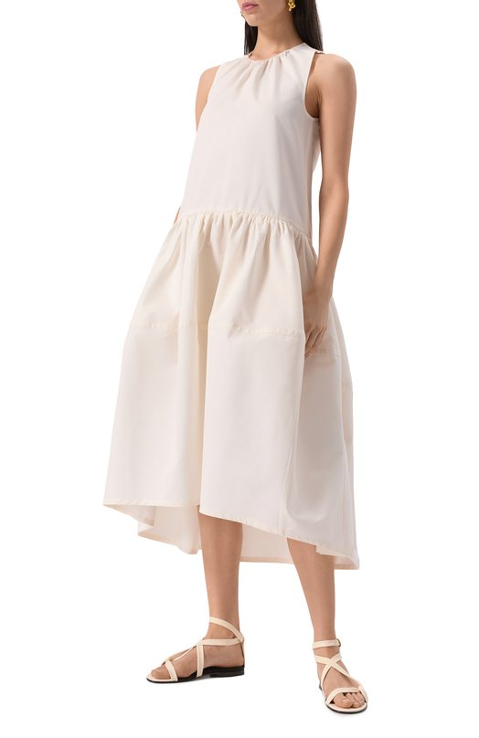Платье из хлопка и шелка Jil Sander J02CT0452-J45266 Белый  J02CT0452-J45266 Фото 3