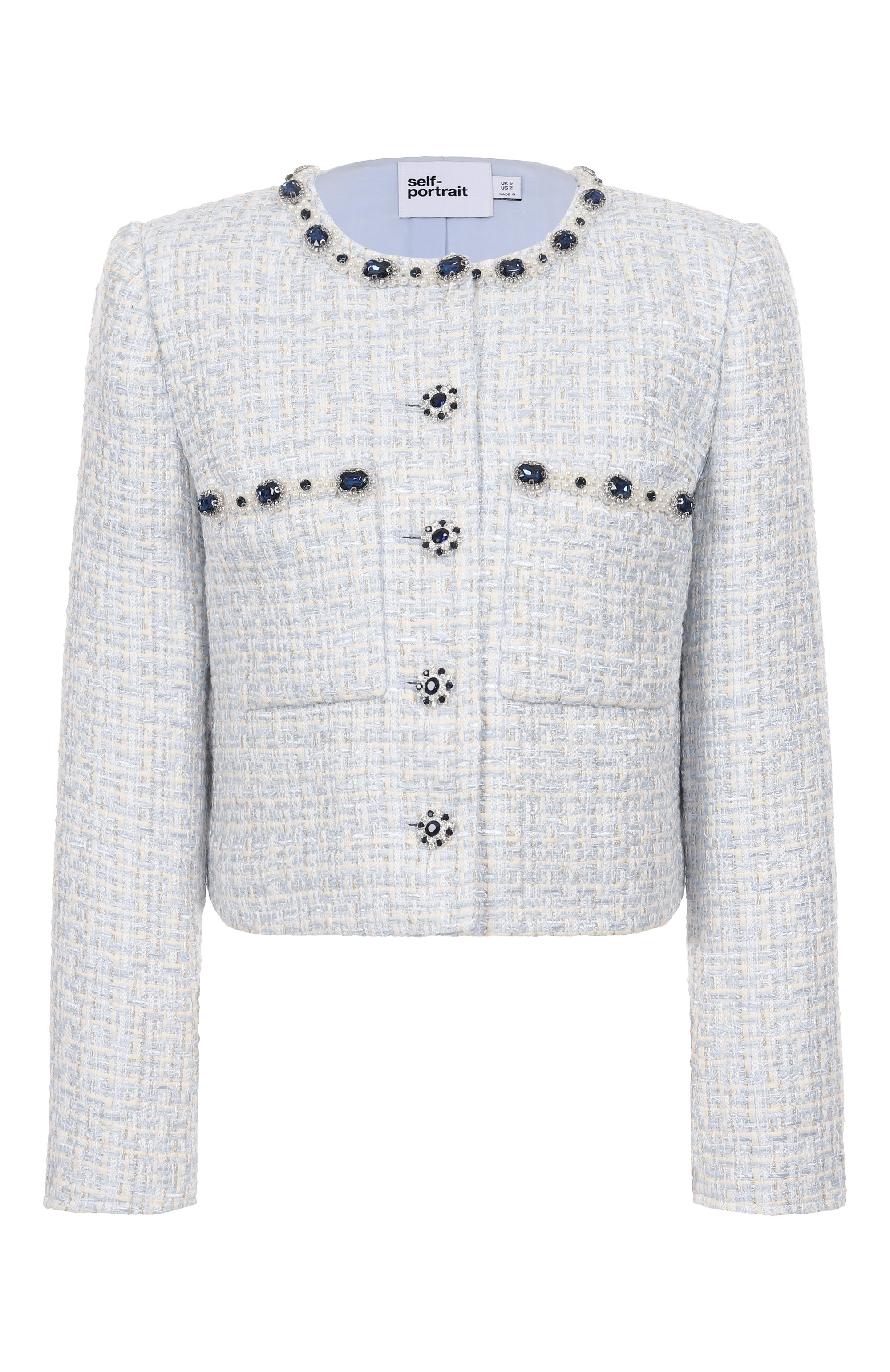 Твидовый жакет SELF-PORTRAIT, арт. SS25008JBL, фото 1