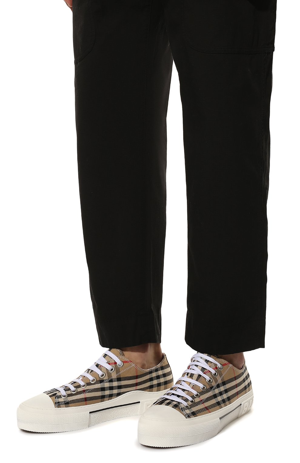 Текстильные кеды BURBERRY, арт. 8049745, фото 3