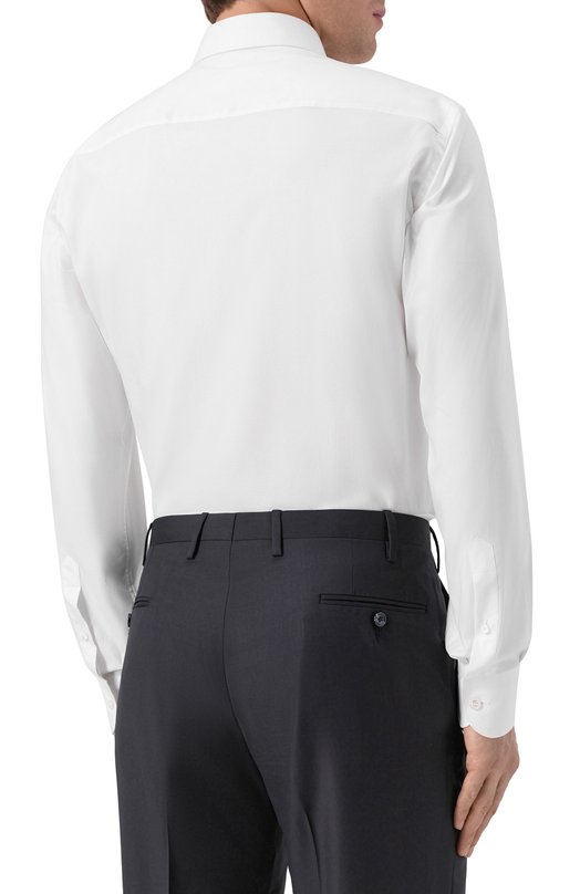 Хлопковая сорочка Brioni RCB10M/0A05Q Белый  RCB10M/0A05Q Фото 4