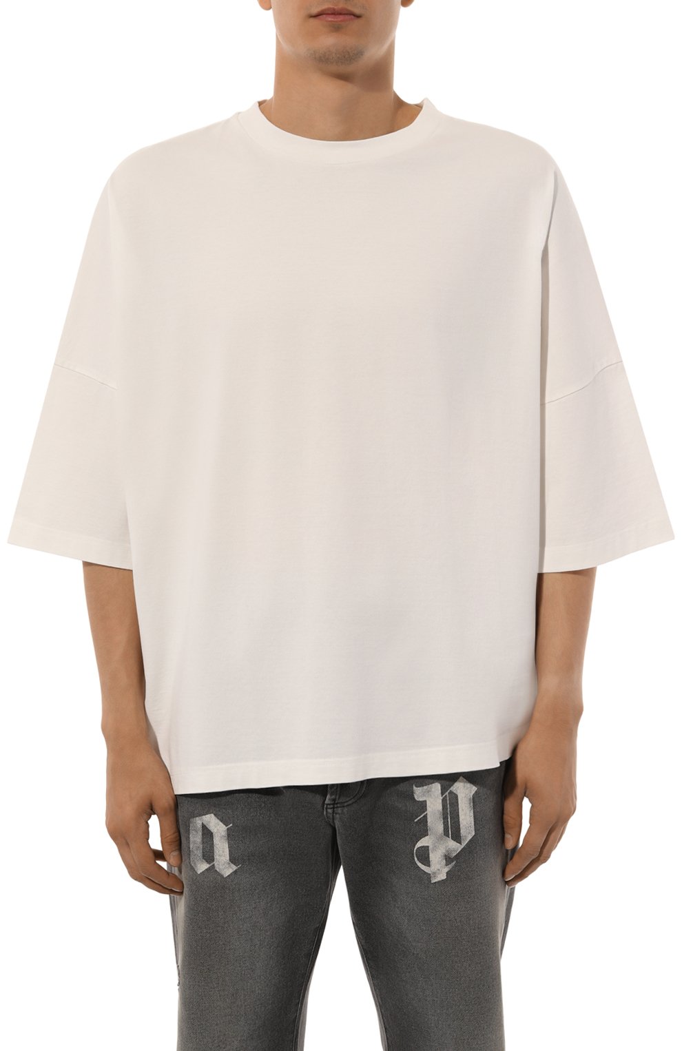 Хлопковая футболка PALM ANGELS, арт. PMAA097F24JER004, фото 3