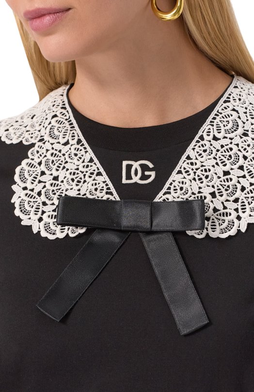 Хлопковая футболка Dolce & Gabbana F8V50Z/GDC5S Чёрный  F8V50Z/GDC5S Фото 5