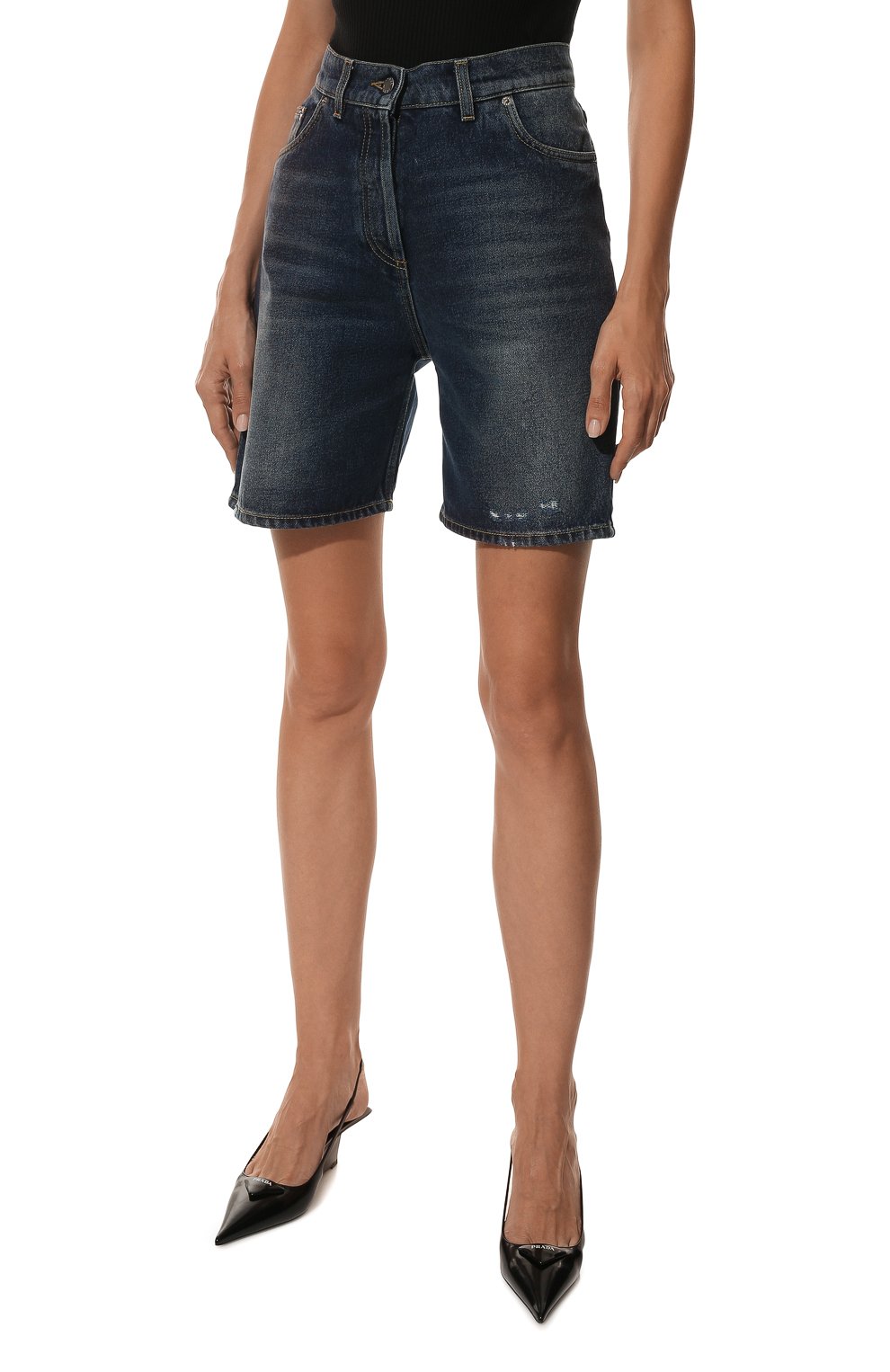 Джинсовые шорты PRADA, арт. GFP471-1ZAC-F0008-212, фото 3