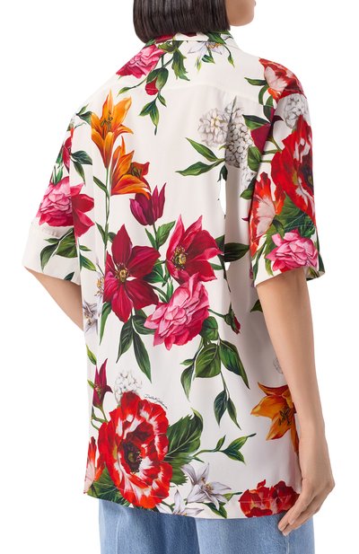 Шелковая рубашка DOLCE & GABBANA красного цвета по цене 191500 руб., арт. F5N17T/FSA7V, фото 4 Шелковая рубашка DOLCE & GABBANA, арт. F5N17T/FSA7V, фото 4