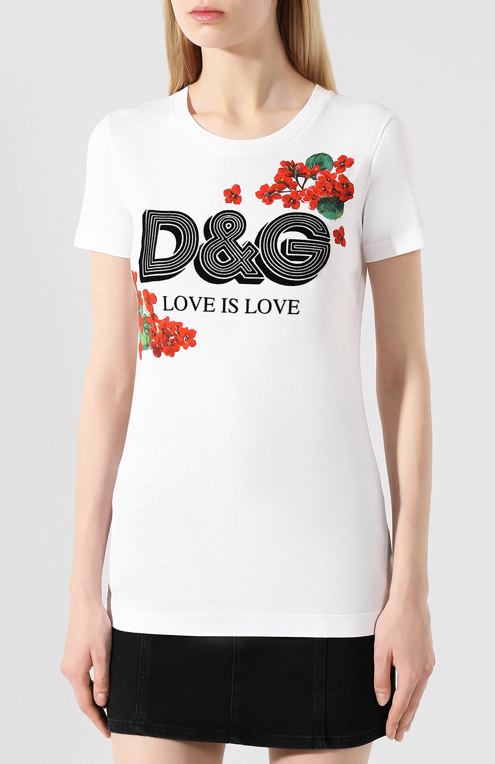 Хлопковая футболка DOLCE & GABBANA белого цвета по цене 58950 руб., арт. F8H32T/G7THN, фото 3 Хлопковая футболка DOLCE & GABBANA, арт. F8H32T/G7THN, фото 3
