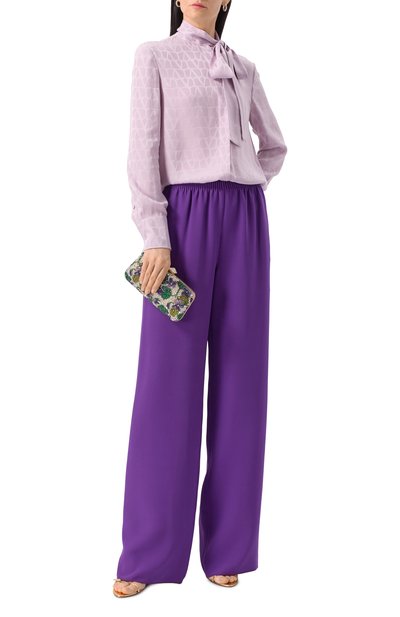 Шелковые брюки VALENTINO, арт. 6B3RB6861MM, фото 2