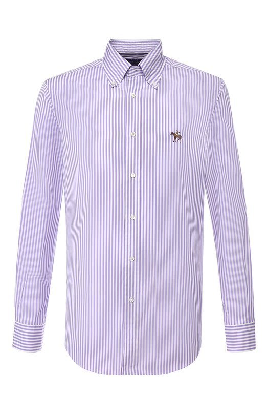 фото Хлопковая сорочка с воротником button down ralph lauren