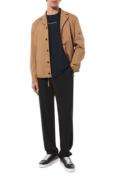 Хлопковая футболка PAUL&SHARK темно-синего цвета по цене 14200 руб., арт. 22411044, фото 2 Хлопковая футболка PAUL&SHARK, арт. 22411044, фото 2