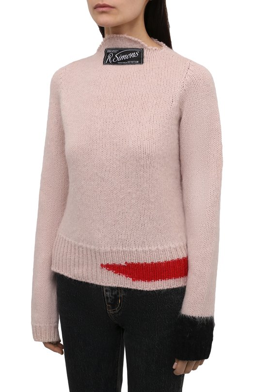 Шерстяной свитер Raf Simons Розовый, фото 3