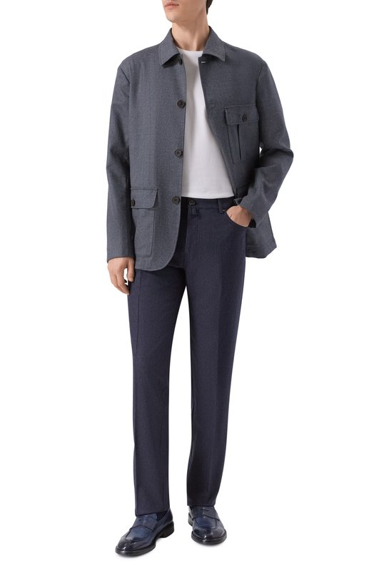 Брюки из шерсти и кашемира Berwich M0RELL0 5TALC 19/FA1224X Синий  M0RELL0 5TALC 19/FA1224X Фото 2