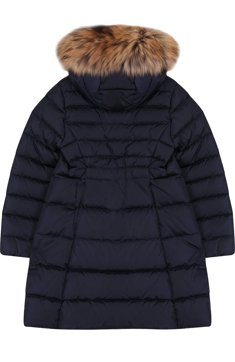 Пуховое пальто на молнии с капюшоном и меховой отделкой MONCLER ENFANT, арт. D2-954-49392-25-54155/12-14A, фото 2