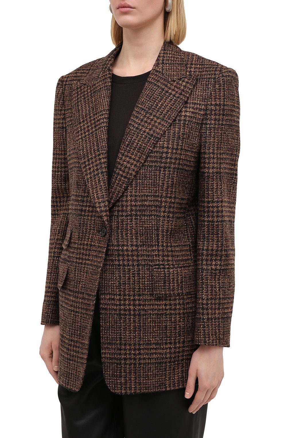 Шерстяной жакет DOLCE & GABBANA коричневого цвета по цене 224500 руб., арт. F29HQT/FQMH8, фото 3 Шерстяной жакет DOLCE & GABBANA, арт. F29HQT/FQMH8, фото 3