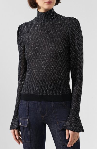 Водолазка из вискозы CHLOÉ темно-синего цвета по цене 136000 руб., арт. CHC19WMP24570, фото 3 Водолазка из вискозы CHLOÉ, арт. CHC19WMP24570, фото 3