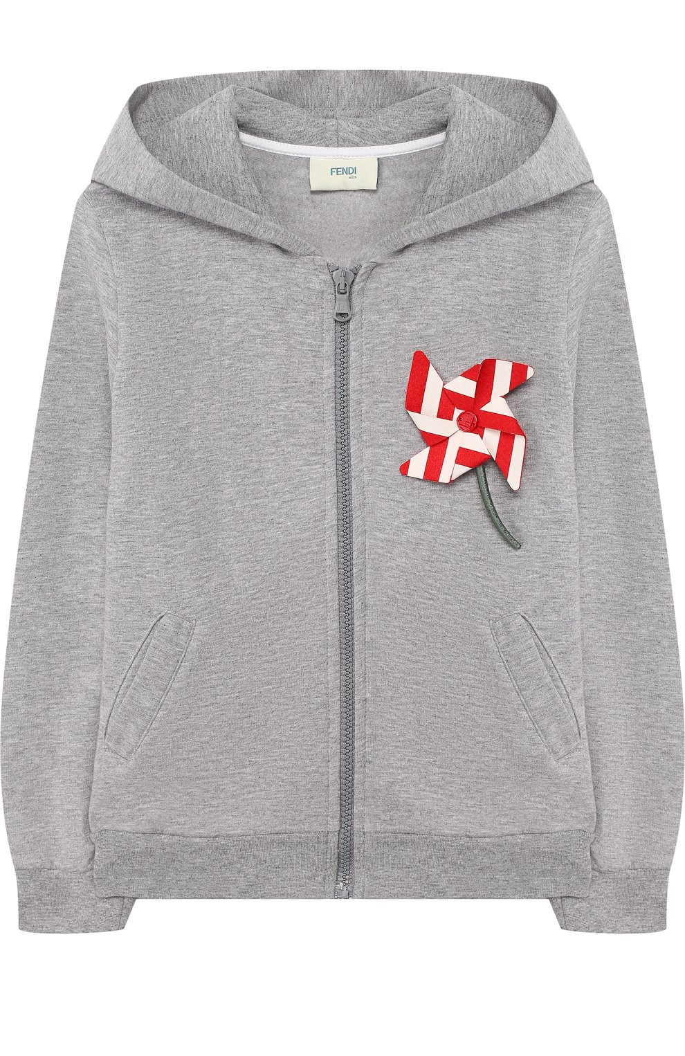 Хлопковый кардиган на молнии с капюшоном FENDI, арт. JFH065/A4RA/6A-8A, фото 1
