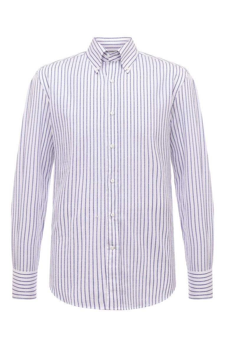 Рубашка из хлопка и льна BRUNELLO CUCINELLI, арт. MM6461716, фото 1