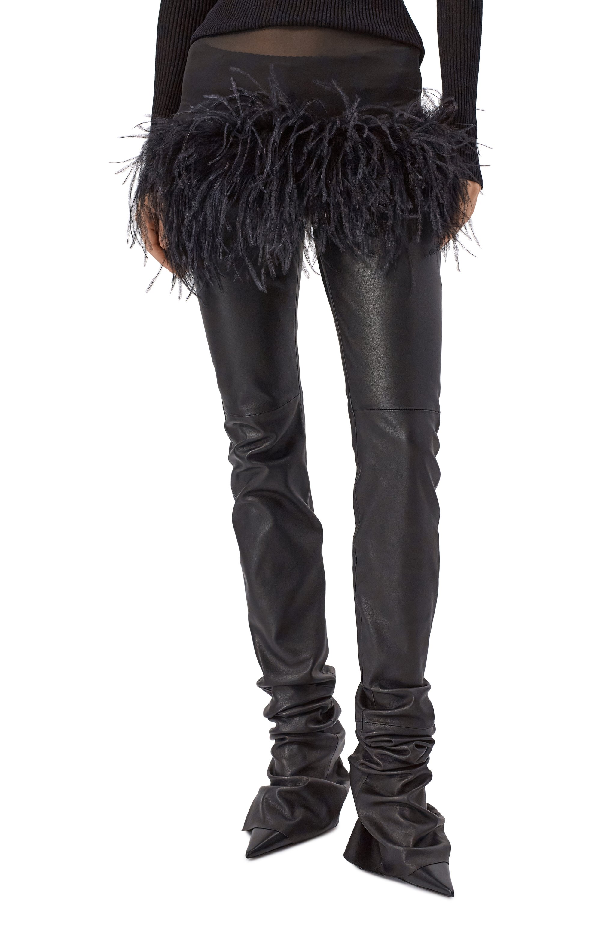 Юбка с отделкой перьями THE ATTICO, арт. 260WCR00153/PAA085MB, фото 3