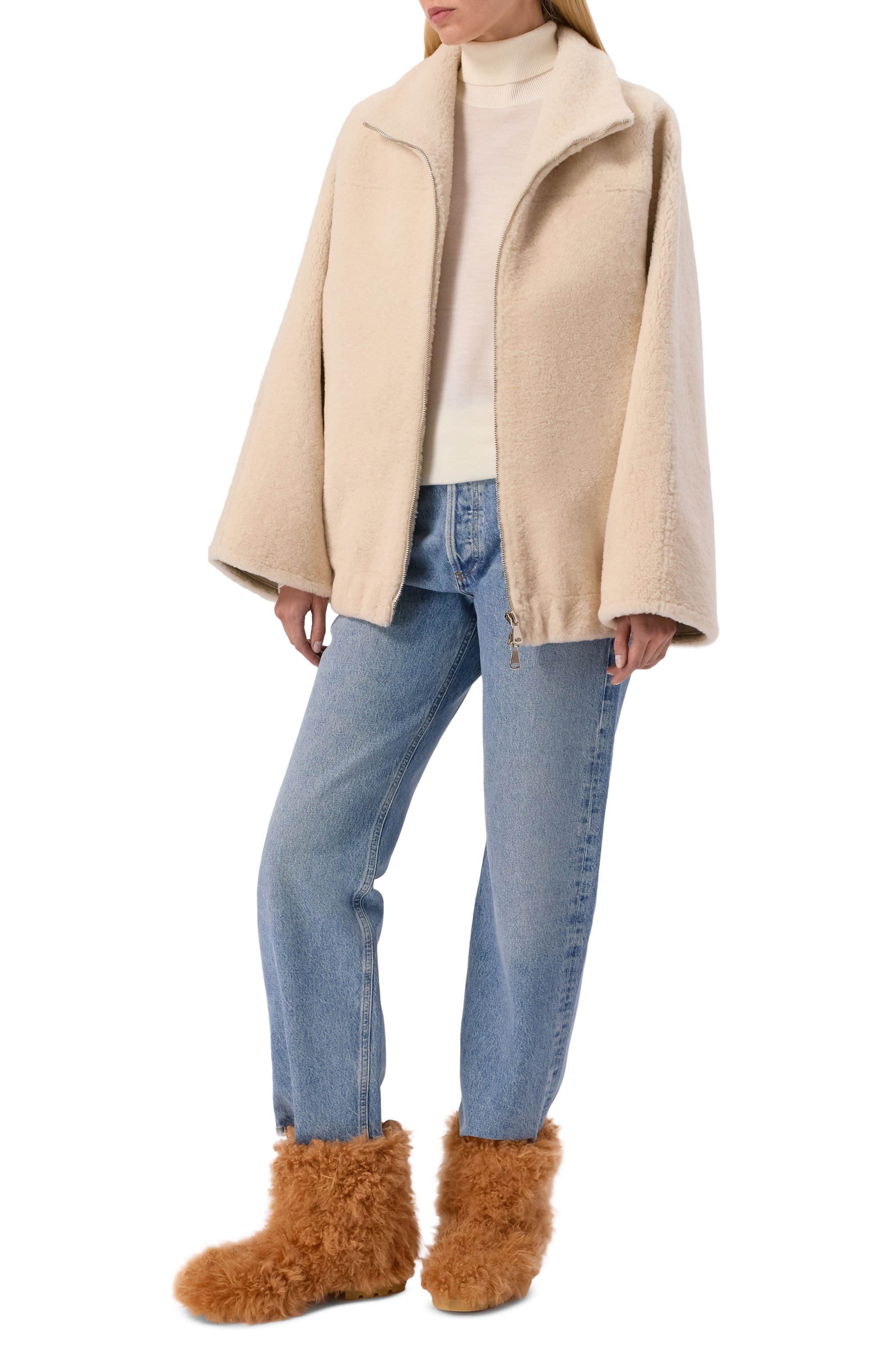 Меховые полусапоги SANTONI светло-коричневого цвета по цене 244000 руб., арт. WTDG71964AMRA0UB, фото 3 Меховые полусапоги SANTONI, арт. WTDG71964AMRA0UB, фото 3