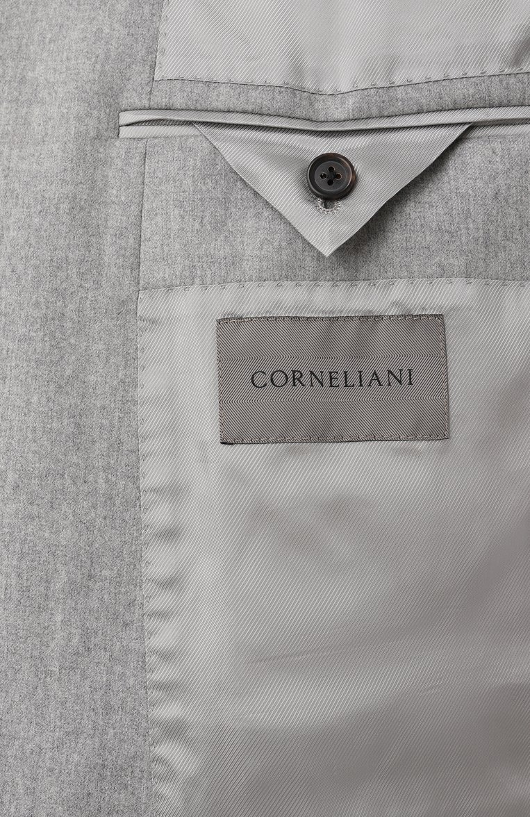 Мужской шерстяной костюм CORNELIANI светло-серого цвета, арт. 946005-9418111_SET | Фото 9 (Материал внешний: Шерсть; Рукава: Длинные; Материал сплава: Проставлено; Драгоценные камни: Проставлено; Костюмы М: Однобортный; Стили: Классический)