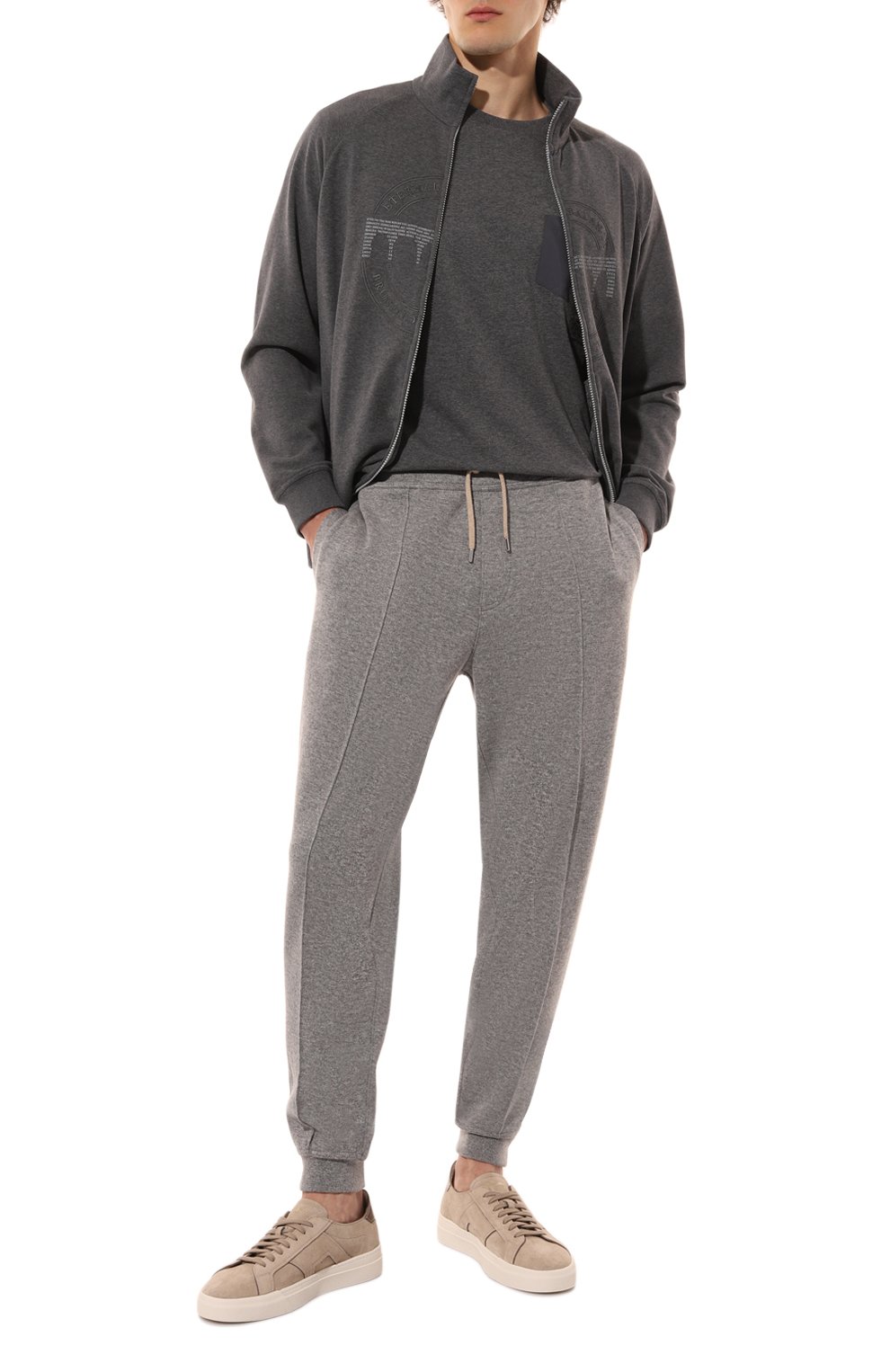 Джоггеры из кашемира и хлопка BRUNELLO CUCINELLI, арт. MM8323263G, фото 2