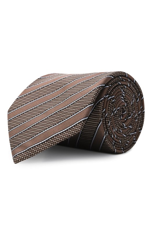 Шелковый галстук Brioni 062I00/PD483 Коричневый 062I00/PD483
