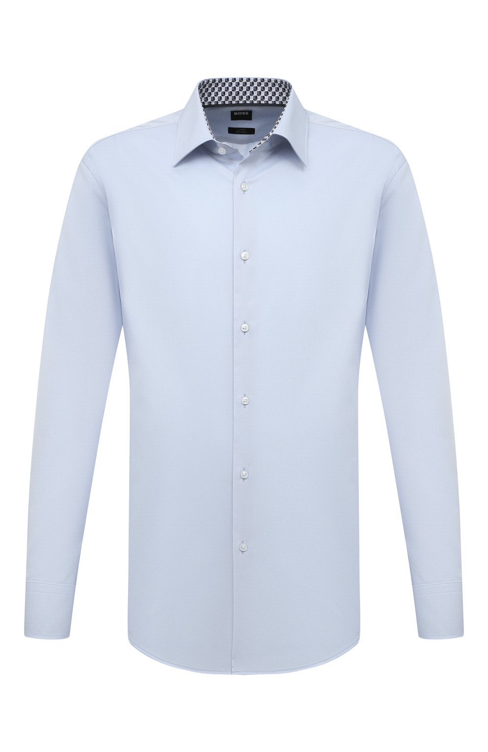 Хлопковая сорочка BOSS голубого цвета по цене 11050 руб., арт. 50490514, фото 1 Хлопковая сорочка BOSS, арт. 50490514, фото 1