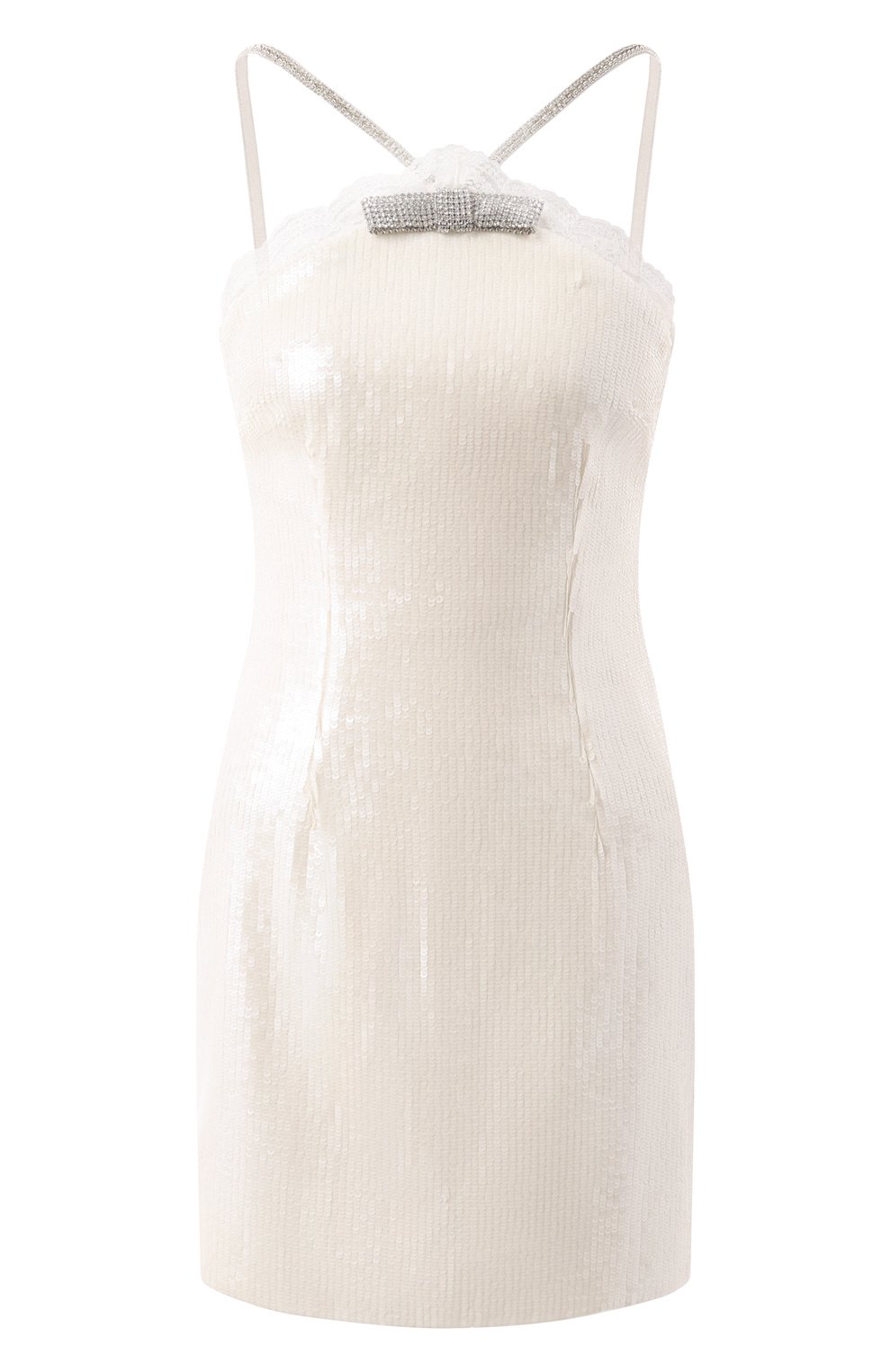 Платье с отделкой пайетками SELF-PORTRAIT кремового цвета по цене 64450 руб., арт. AW24-019SA-C, фото 1 Платье с отделкой пайетками SELF-PORTRAIT, арт. AW24-019SA-C, фото 1
