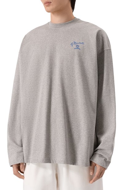 Хлопковый лонгслив PLANTA ROSA, арт. PR/L01.1/EMBLEM-BLUE/220, фото 3