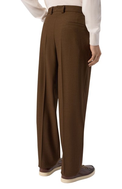 Брюки из шерсти и шелка BOSS CAMEL, арт. 50566441, фото 4