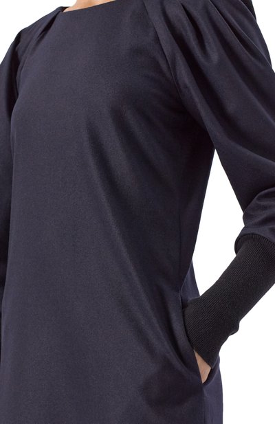 Платье из шерсти и кашемира EMPORIO ARMANI темно-синего цвета по цене 106500 руб., арт. EW002311/TE10537, фото 5 Платье из шерсти и кашемира EMPORIO ARMANI, арт. EW002311/TE10537, фото 5