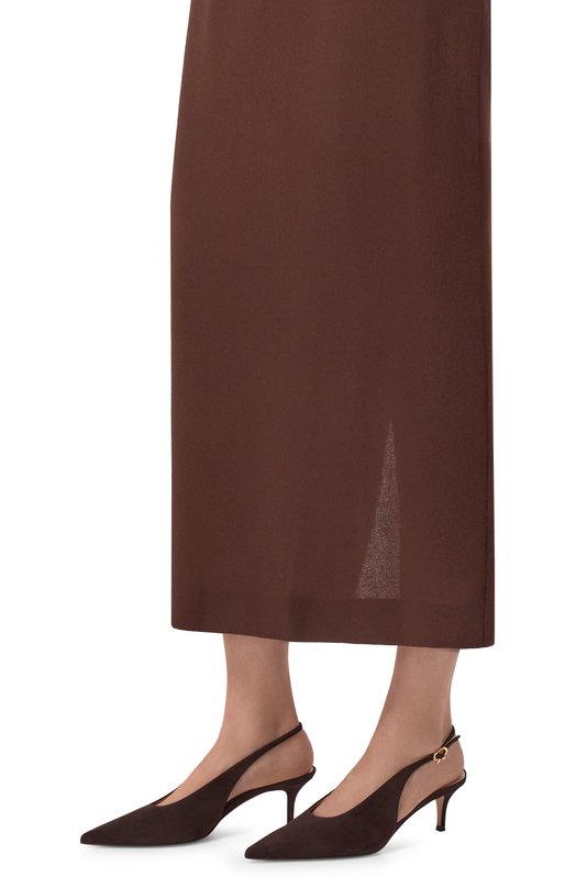 Замшевые туфли Robbie Sling 55 Gianvito Rossi G95538.55RIC.CAMM0KA Коричневый  G95538.55RIC.CAMM0KA Фото 2