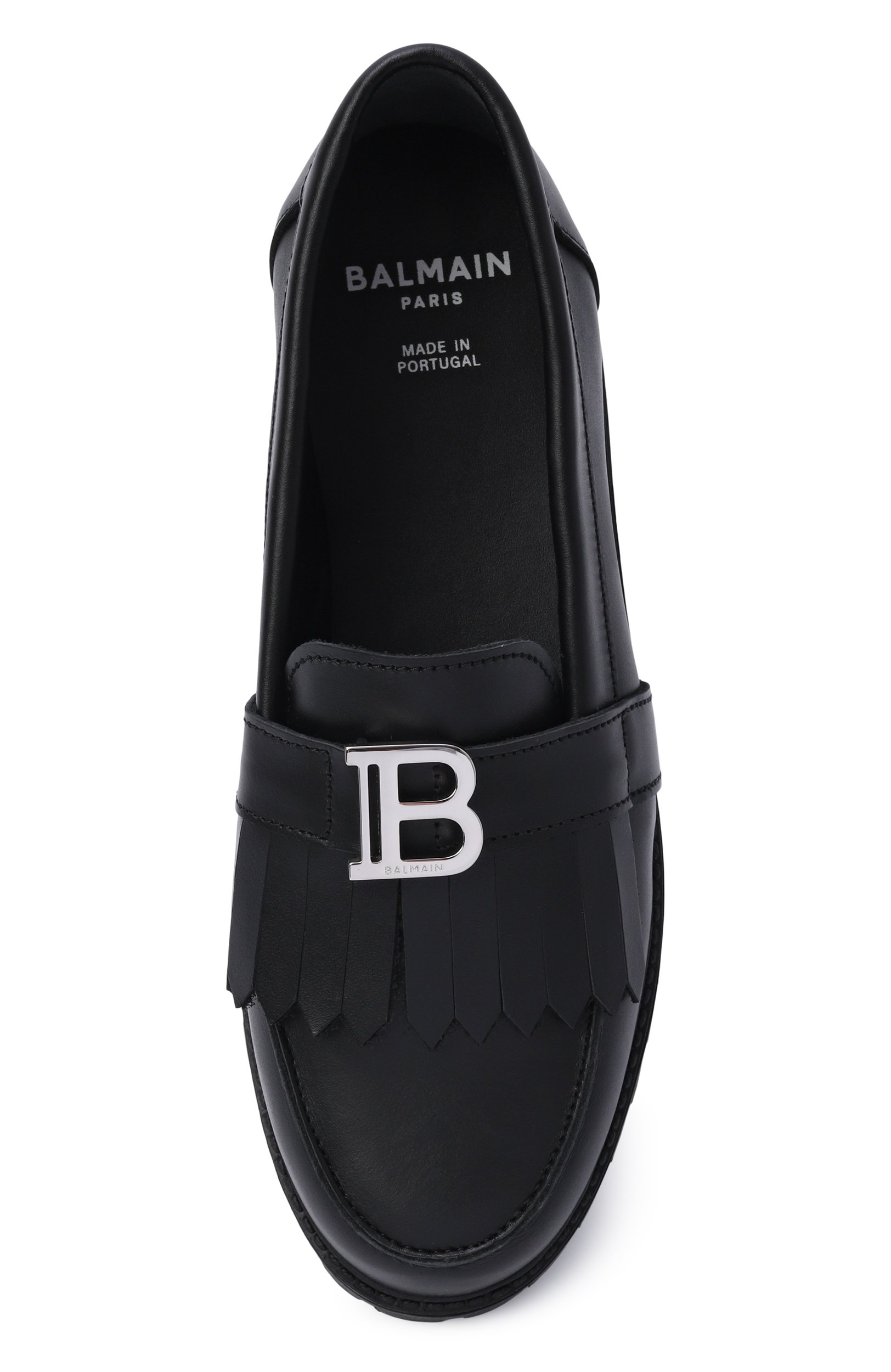 Кожаные лоферы BALMAIN черного цвета по цене 51900 руб., арт. BZ0A86, фото 4 Кожаные лоферы BALMAIN, арт. BZ0A86, фото 4