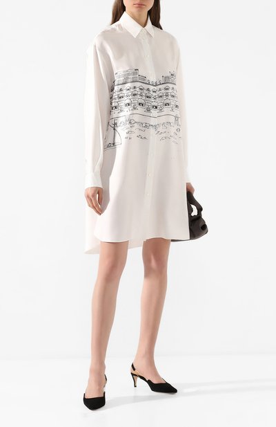 Шелковое платье LANVIN черно-белого цвета по цене 129500 руб., арт. RW-DR301I-4434-P20, фото 2 Шелковое платье LANVIN, арт. RW-DR301I-4434-P20, фото 2