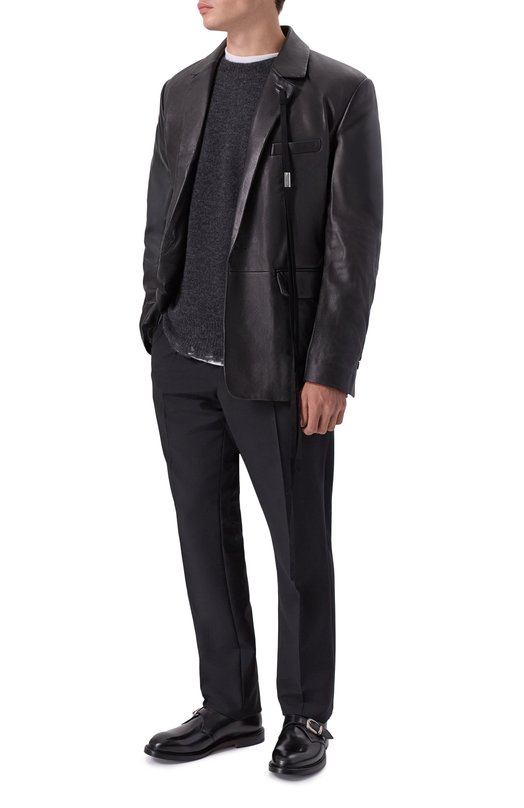 Кожаный пиджак Ann Demeulemeester B0012054/LT038 Чёрный  B0012054/LT038 Фото 2