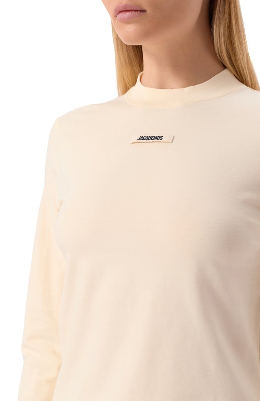 Хлопковый лонгслив Jacquemus 24ETSW00155/AJ00124 Кремовый  24ETSW00155/AJ00124 Фото 5