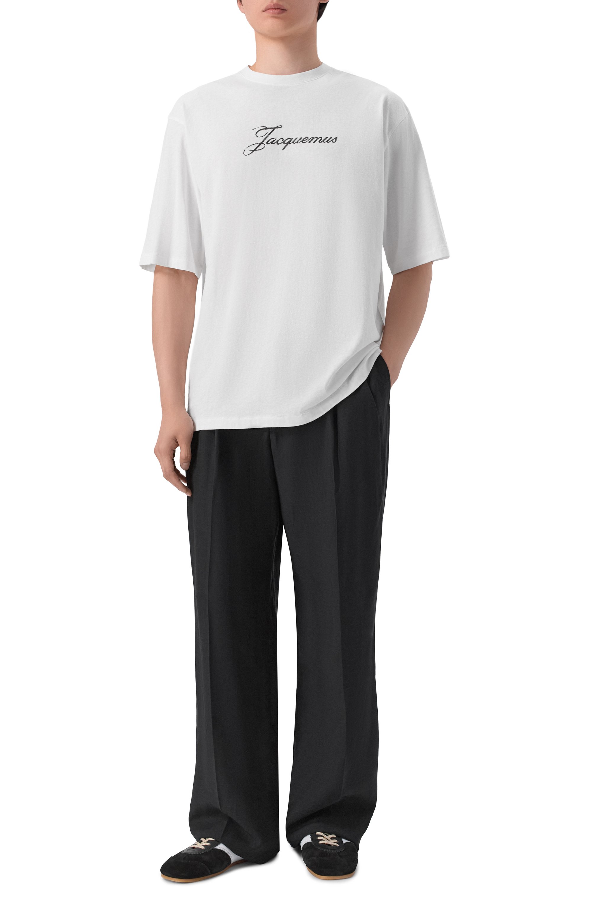 Хлопковая футболка JACQUEMUS белого цвета по цене 32450 руб., арт. 26ETSM00639/AJ00289, фото 2 Хлопковая футболка JACQUEMUS, арт. 26ETSM00639/AJ00289, фото 2