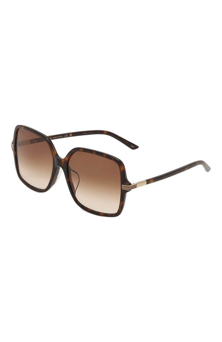 Женские солнцезащитные очки GUCCI коричневого цвета, арт. GG1448SA 002 | Фото 1 (Нос: Не проставлено; Региональные ограничения белый список (Axapta Mercury): Не проставлено; Материал: Пластик; Тип очков: С/з; Оптика Гендер: оптика-женское; Очки форма: Квадратные)
