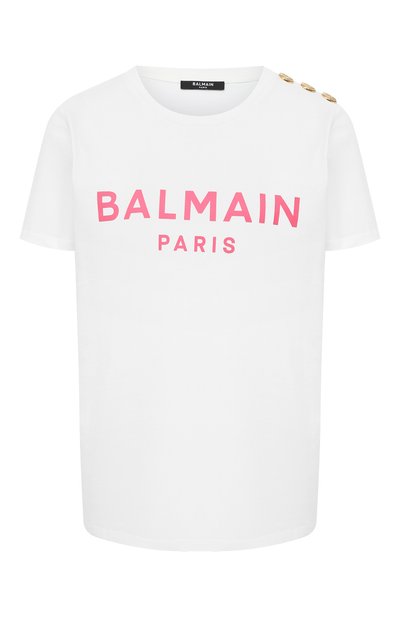 Женская хлопковая футболка BALMAIN, арт. VF11350/B001