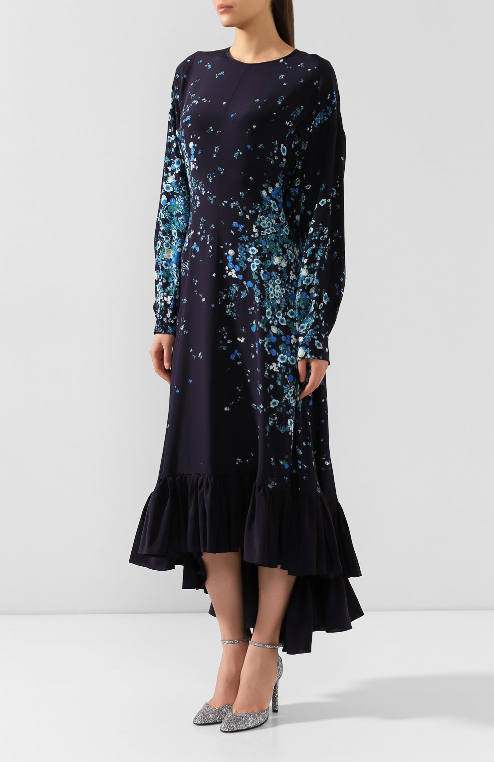 Шелковое платье GIVENCHY синего цвета по цене 599500 руб., арт. BW20T112HA, фото 3 Шелковое платье GIVENCHY, арт. BW20T112HA, фото 3