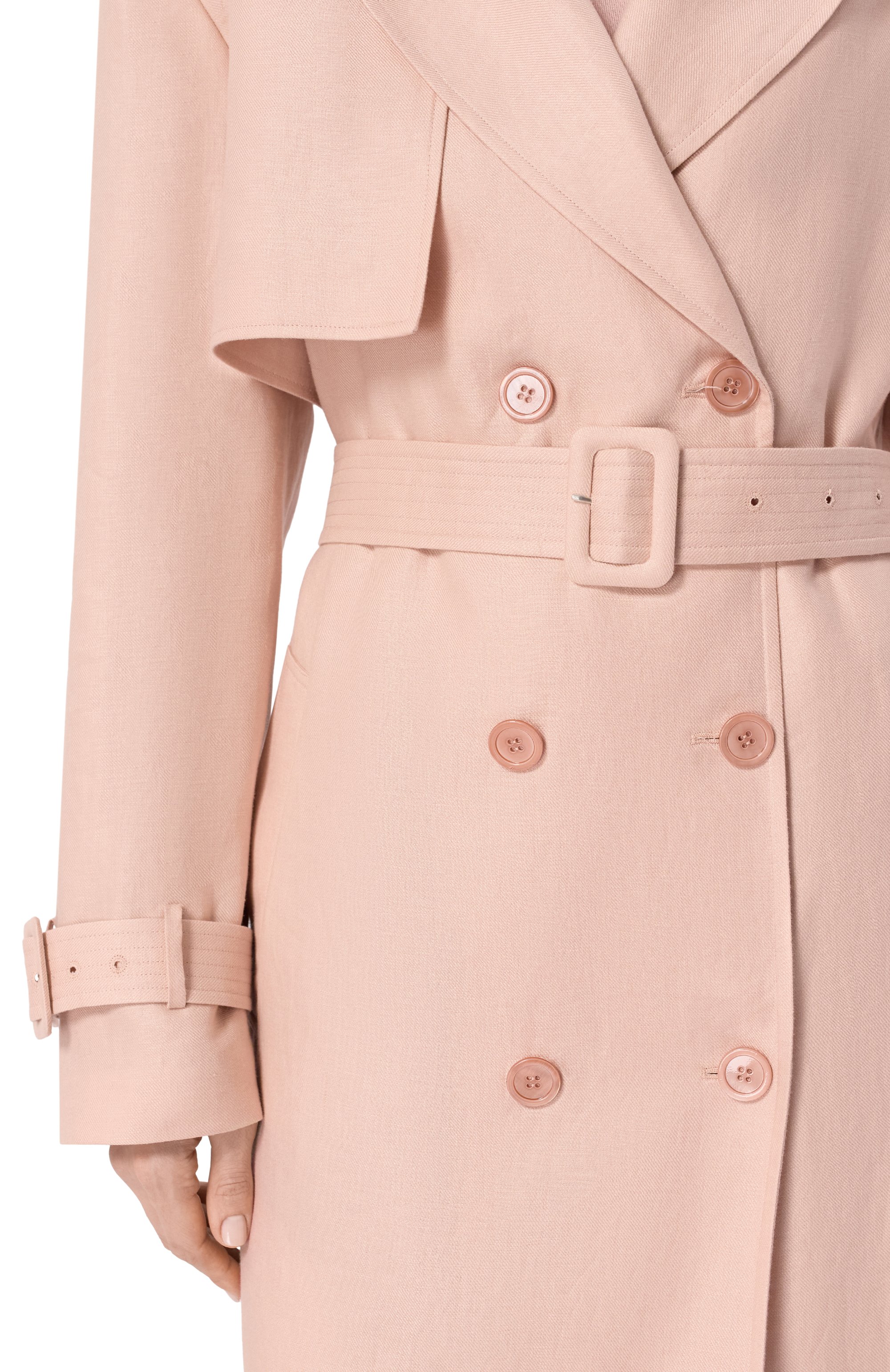 Льняной тренч MVST светло-розового цвета по цене 308500 руб., арт. M26.2PW.J905/T30, фото 5 Льняной тренч MVST, арт. M26.2PW.J905/T30, фото 5