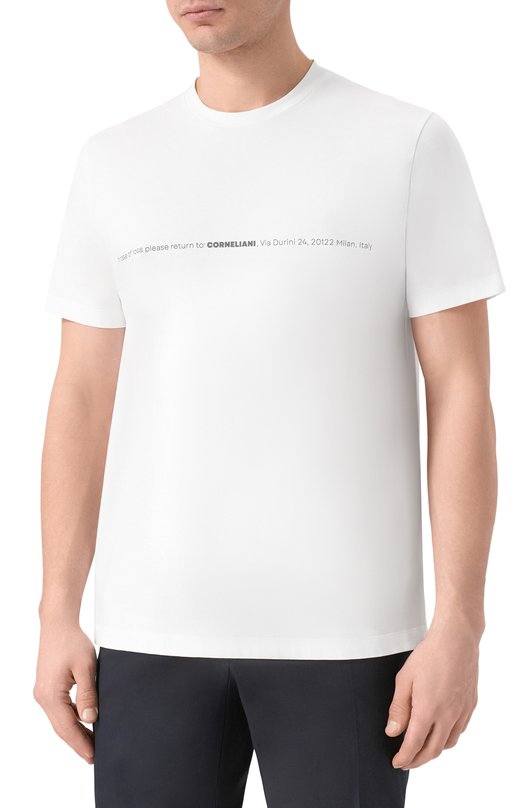 Хлопковая футболка Corneliani 27G587/2725035 Белый  27G587/2725035 Фото 3