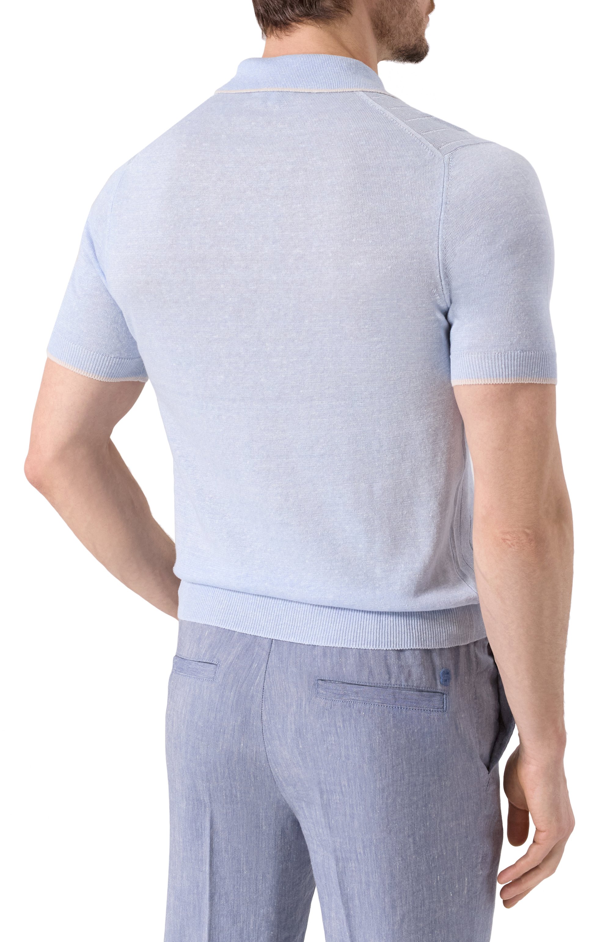 Поло изо льна и хлопка FEDELI, арт. 8UE05822, фото 4