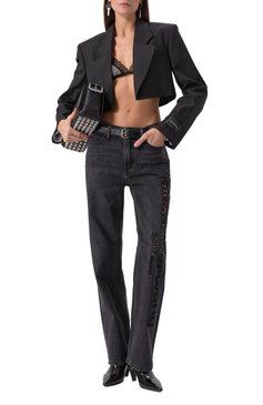 Женские джинсы ALEXANDER WANG темно-серого цвета, арт. 4DC1254691 | Фото 2 (Драгоценные камни: Проставлено; Материал сплава: Проставлено; Длина (брюки, джинсы): Стандартные; Материал внешний: Хлопок, Деним; Силуэт Ж (брюки и джинсы): Прямые; Детали: Делаве, Вышивка; Кросс-КТ: Деним; Стили: Гранж)