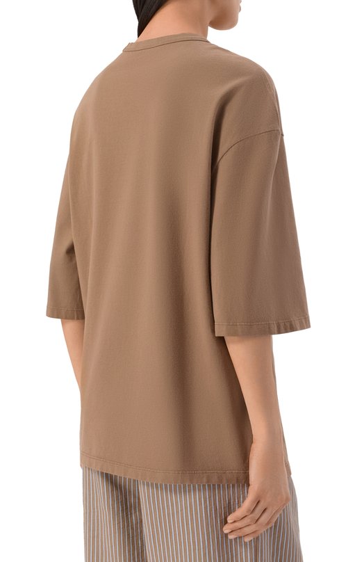 Хлопковая футболка Officine Generale S26WTEE202 Бежевый  S26WTEE202 Фото 4