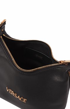 Женская сумка versace tag VERSACE черного цвета, арт. 1018302/1A13171 | Фото 5 (Драгоценные камни: Проставлено; Ремень/цепочка: На ремешке; Материал: Натуральная кожа; Размер: small; Материал сплава: Проставлено)