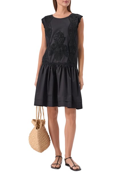 Платье из хлопка и вискозы MAURIZIO черного цвета по цене 68050 руб., арт. W06030581, фото 2 Платье из хлопка и вискозы MAURIZIO, арт. W06030581, фото 2