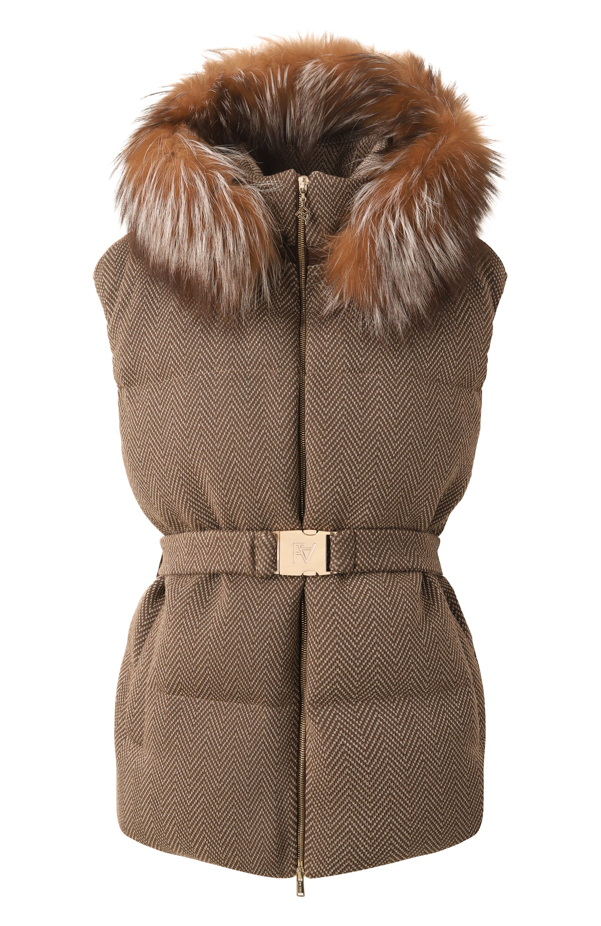 Пуховый жилет с отделкой из меха лисы FREEAGE, арт. WW25.VS013M.2939.130, фото 1